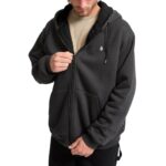 VOLCOM SINGLE STONE SHERPA LINED ZIP HOODIE HEATHER BLACK - Εικόνα 4