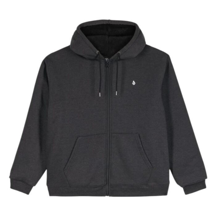 VOLCOM SINGLE STONE SHERPA LINED ZIP HOODIE HEATHER BLACK - Εικόνα 8