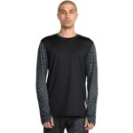 VOLCOM V-SCIENCE CREW BASE LAYER TOP BLACK CHARCOAL