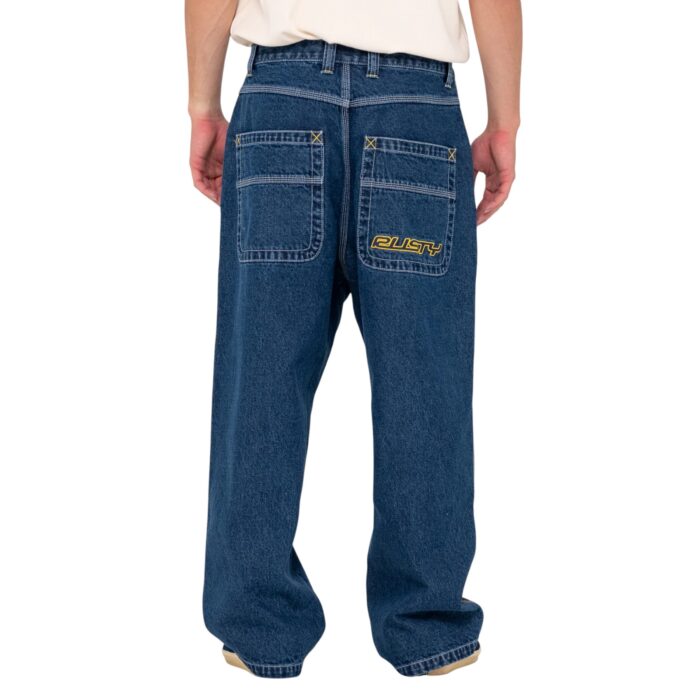 RUSTY FLIP DADDY 2.0 JEAN DEEP SEA BLUE RED GOLD - Image 2