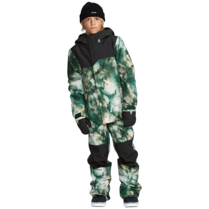 VOLCOM KIDS BARKLEY INSOULATED BIB OVERALL SNOWBOARD PANT GREEN - Image 3