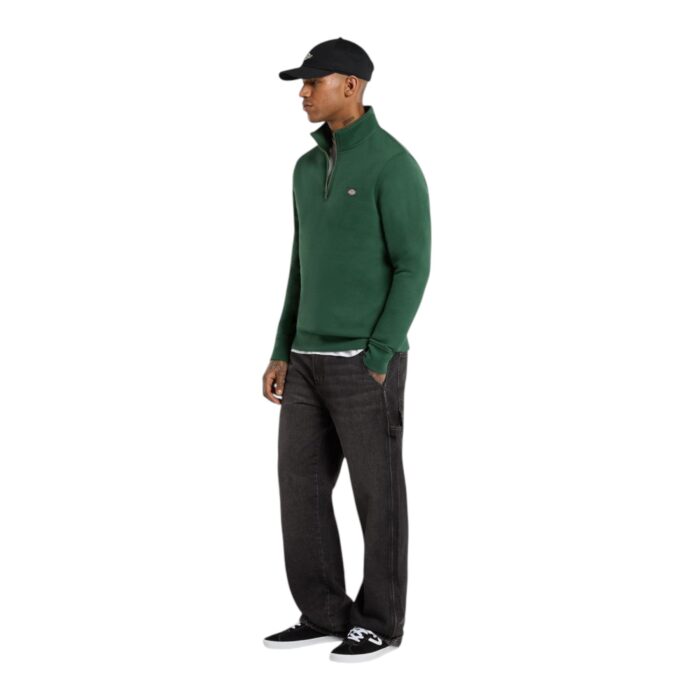 DICKIES OAKPORT QUARTER ZIP HOODIE PINE NEEDLE GREEN - Image 5