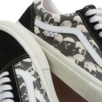 VANS SKATE OLD SKOOL SHOES SKULL PILE BLACK WHITE GUM - Image 3
