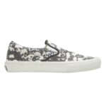VANS SKATE SLIP-ON SHOES SKULL PILE BLACK WHITE GUM