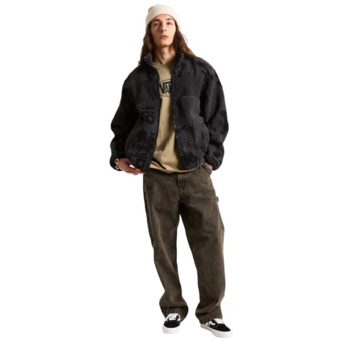 VANS STILLER SHERPA FULL ZIP FLEECE ASPHALT BLACK - Image 7