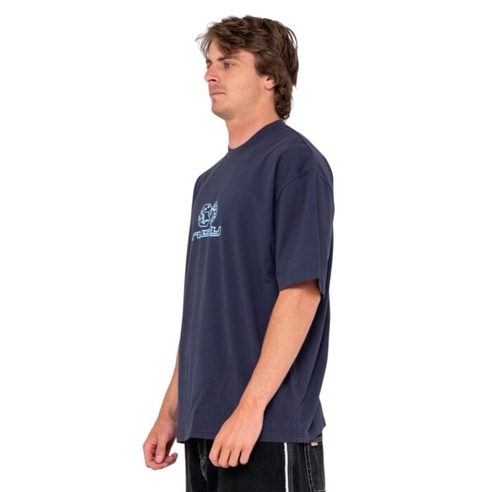 RUSTY DOUBLE OR NOTHIN T-SHIRT NAVY BLUE 2 - Image 3