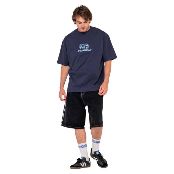 RUSTY DOUBLE OR NOTHIN T-SHIRT NAVY BLUE 2 - Image 5