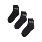 VANS CLASSIC HALF CREW 3 PK SOCKS BLACK - Image 2