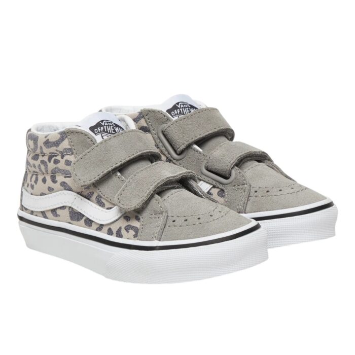 VANS KIDS SK8-MID REISSUE V SHOES LEOPARD GLITTER GRAY - Image 3