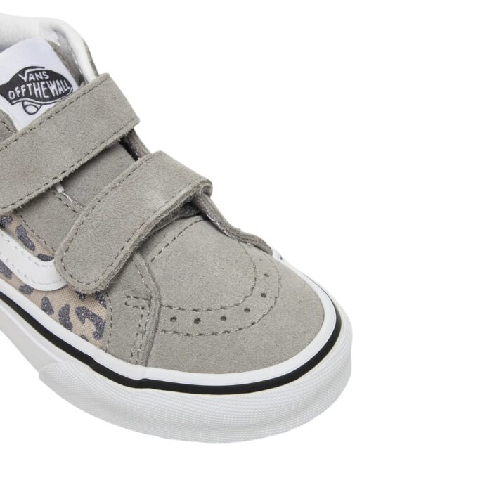 VANS KIDS SK8-MID REISSUE V SHOES LEOPARD GLITTER GRAY - Image 6