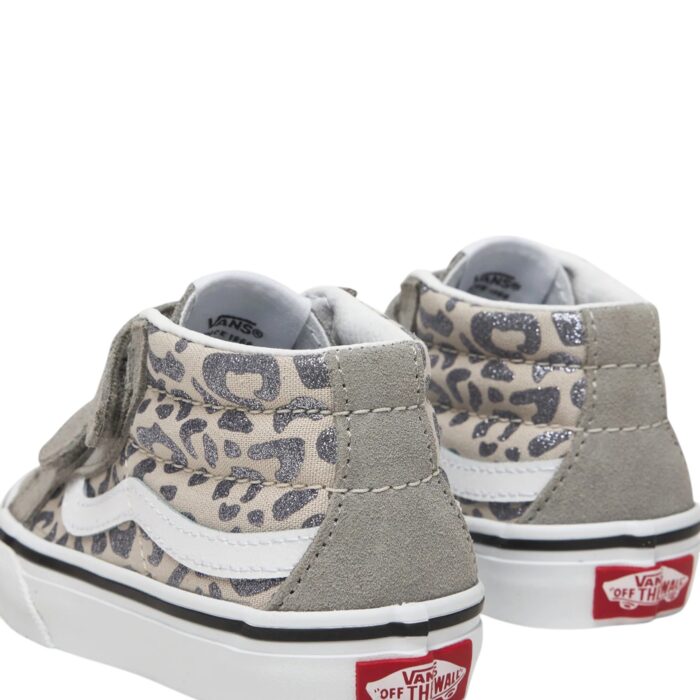 VANS KIDS SK8-MID REISSUE V SHOES LEOPARD GLITTER GRAY - Image 7