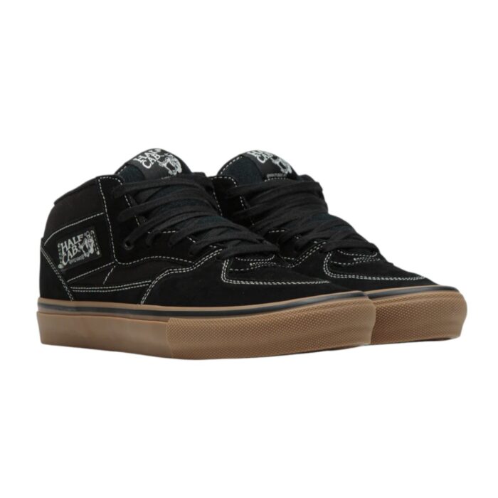 VANS SKATE HALF CAB SHOES BLACK GUM WHITE - Image 2