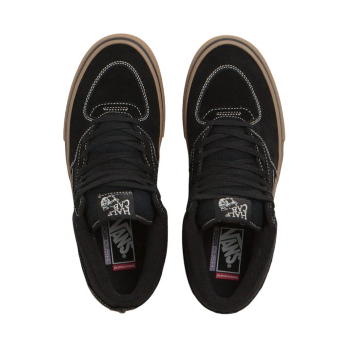 VANS SKATE HALF CAB SHOES BLACK GUM WHITE - Image 7