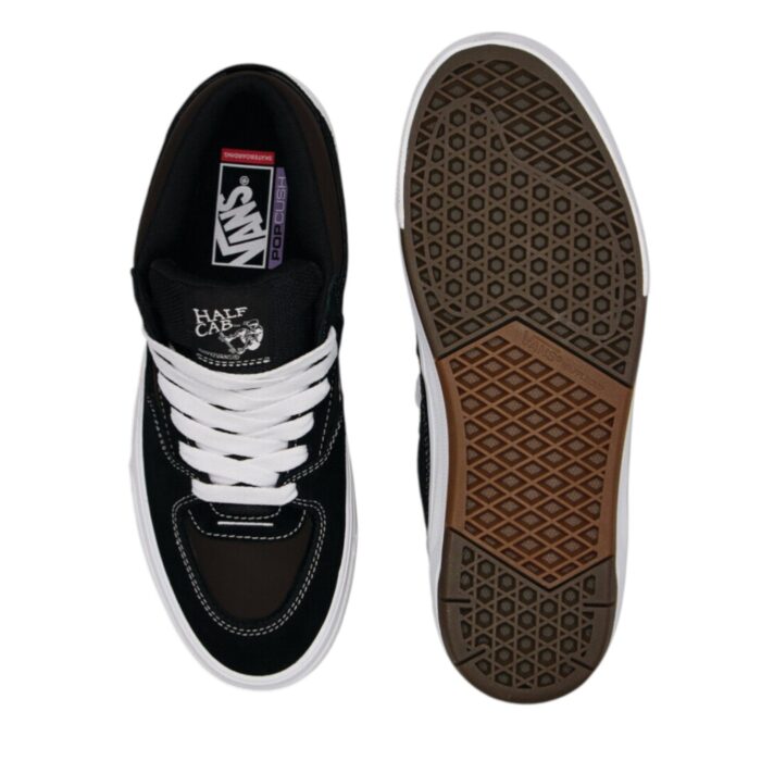 VANS SKATE HALF CAB WAFFLECUP SHOES BLACK WHITE - Image 3