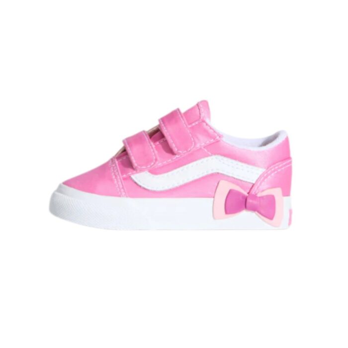 VANS TODDLER OLD SKOOL V BOW SHOES PINK FIZZ - Image 3