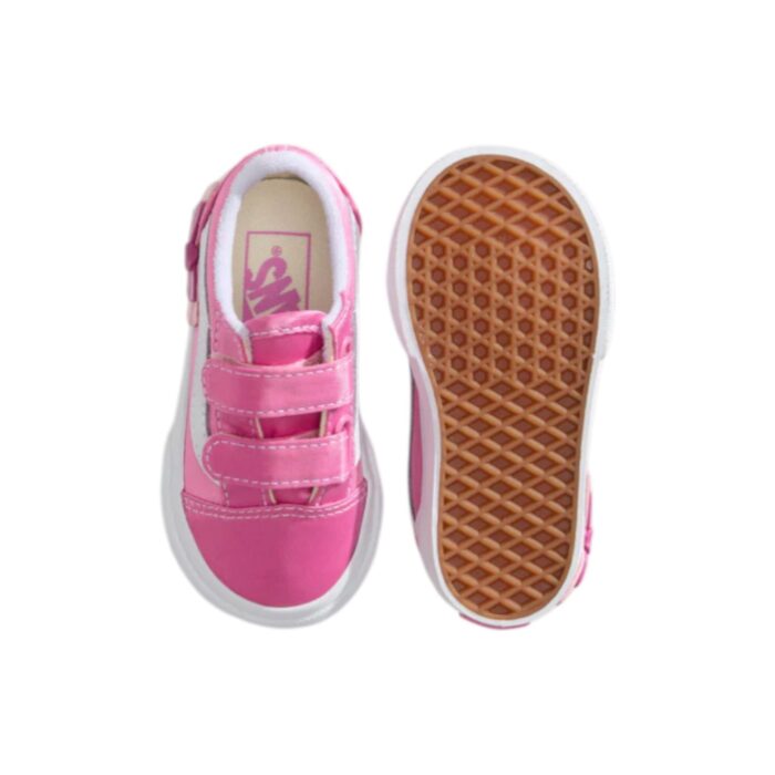 VANS TODDLER OLD SKOOL V BOW SHOES PINK FIZZ - Image 4