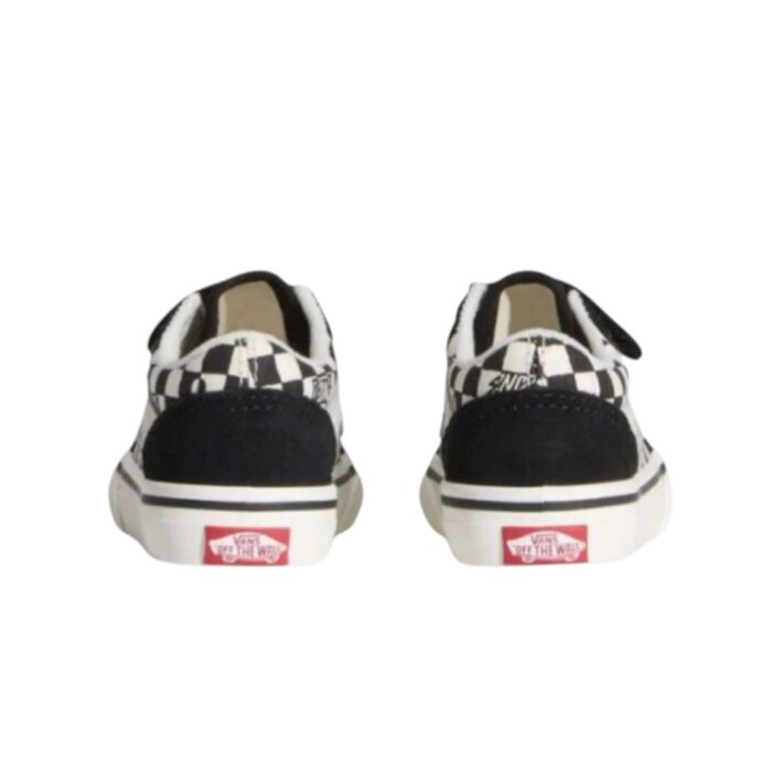 VANS TODDLER OLD SKOOL V SHOES GEO CHECK BLACK - Image 2
