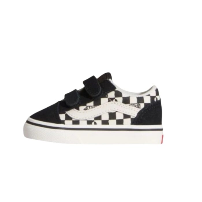 VANS TODDLER OLD SKOOL V SHOES GEO CHECK BLACK - Image 4