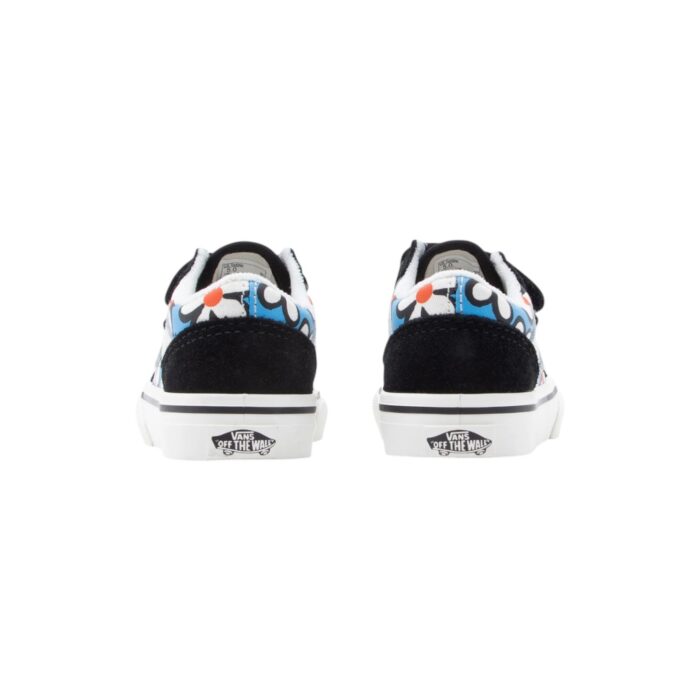 VANS TODDLER OLD SKOOL V SHOES PAINTED FLORAL BRIGHT AZURE - Image 3