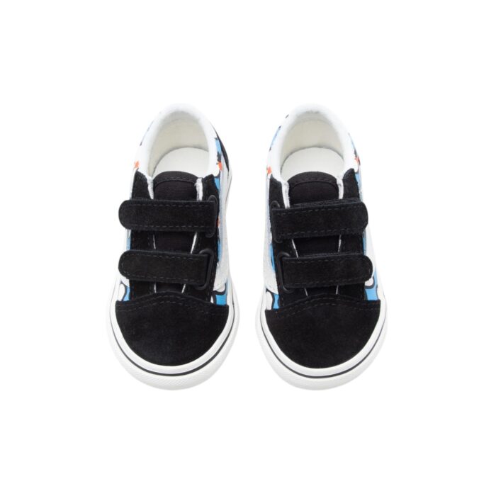 VANS TODDLER OLD SKOOL V SHOES PAINTED FLORAL BRIGHT AZURE - Image 5