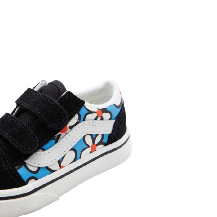 VANS TODDLER OLD SKOOL V SHOES PAINTED FLORAL BRIGHT AZURE - Image 6