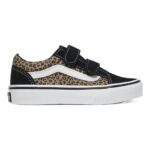 VANS KIDS OLD SKOOL V SHOES BLACK LEOPARD