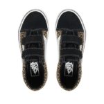 VANS KIDS OLD SKOOL V SHOES BLACK LEOPARD - Image 3
