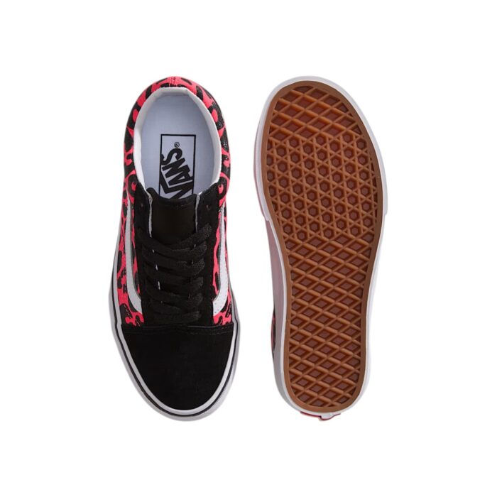 VANS JUNIOR OLD SKOOL SHOES GLITTER LEOPARD DIVA PINK - Image 3