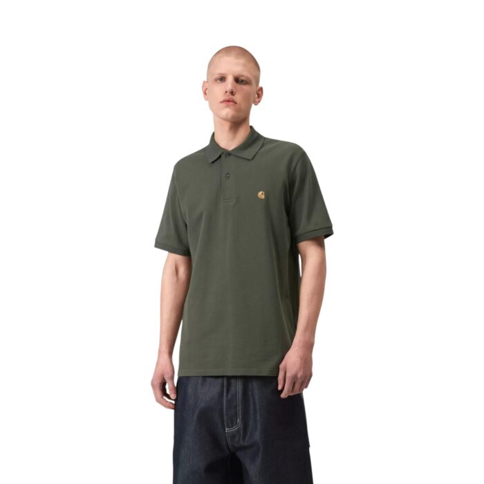 CARHARTT WIP CHASE PIQUE POLO LEAF GOLD - Image 3