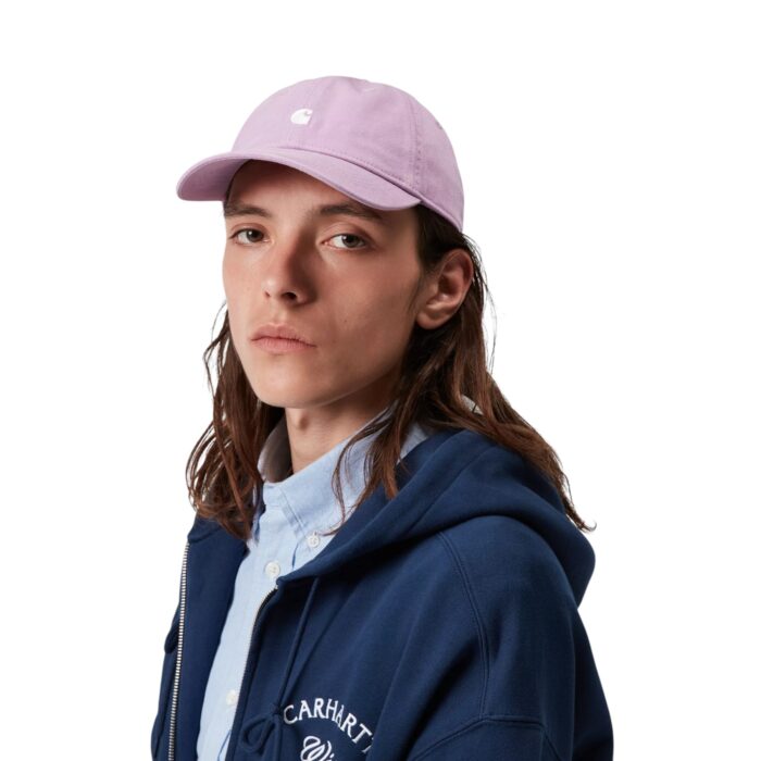 CARHARTT WIP MADISON LOGO CAP GENTLE PURPLE WHITE - Image 3