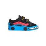 VANS TODDLER OLD SKOOL V CAR SHOES BLACK BLUE