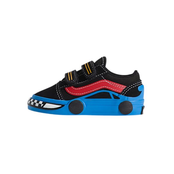VANS TODDLER OLD SKOOL V CAR SHOES BLACK BLUE - Image 2