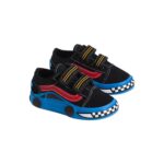 VANS TODDLER OLD SKOOL V CAR SHOES BLACK BLUE - Image 3