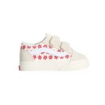 VANS TODDLER OLD SKOOL V SHOES CHANTILLY FLORAL RACING RED