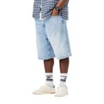 CARHARTT WIP BRANDON SHORT BLUE HEAVY WORN BLEACHED
