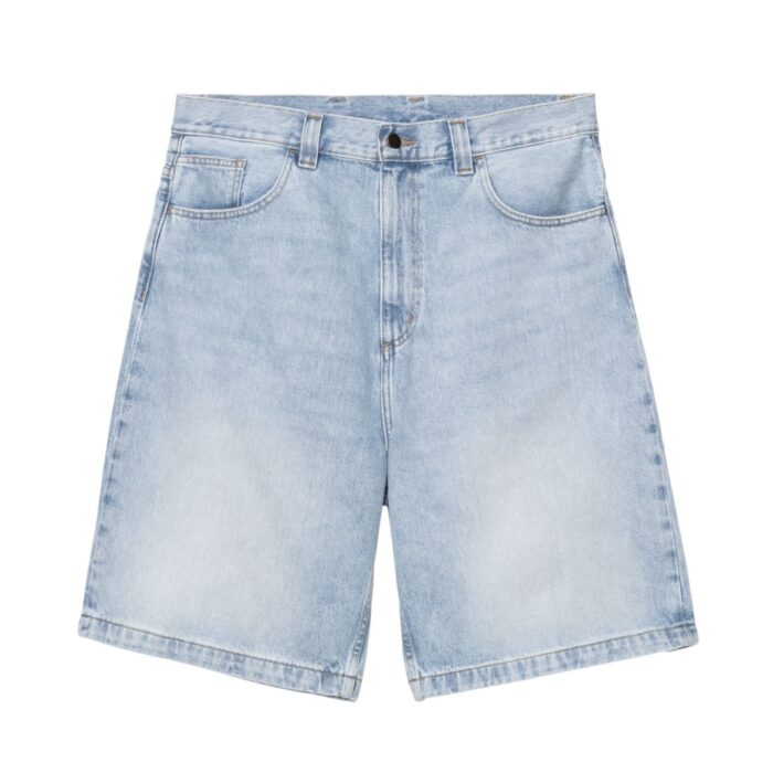CARHARTT WIP BRANDON SHORT BLUE HEAVY WORN BLEACHED - Image 4