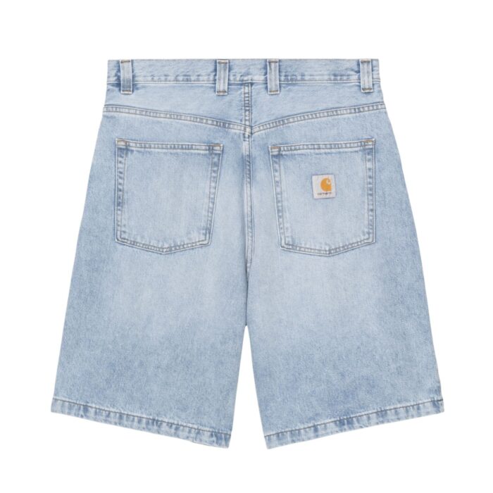 CARHARTT WIP BRANDON SHORT BLUE HEAVY WORN BLEACHED - Image 5