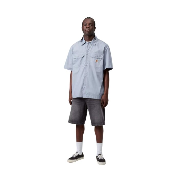 CARHARTT WIP LANDON SHORT BLACK WORN BLEACHED - Image 4