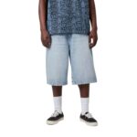 CARHARTT WIP LANGDON SHORT BLUE HEAVY WORN BLEACHED