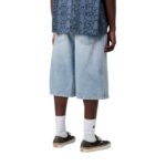 CARHARTT WIP LANGDON SHORT BLUE HEAVY WORN BLEACHED - Image 2
