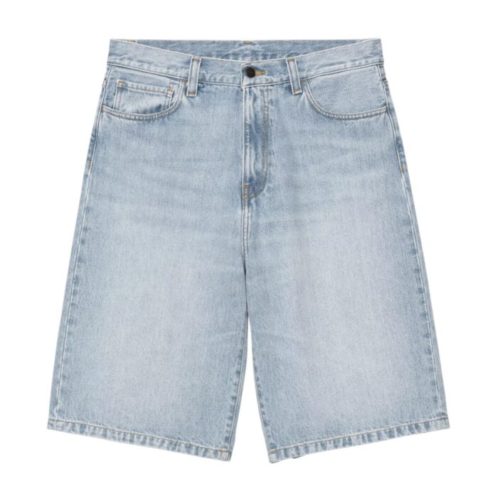 CARHARTT WIP LANGDON SHORT BLUE HEAVY WORN BLEACHED - Image 5