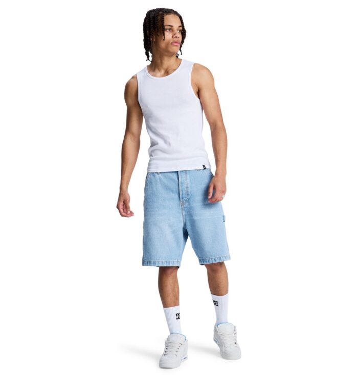 DC BAGGY DENIM CARPENTER SHORT INDIGO LIGHT - Image 6