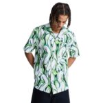 DC FULL ON RESORT SHIRT LIQUID FUEGO WHITE