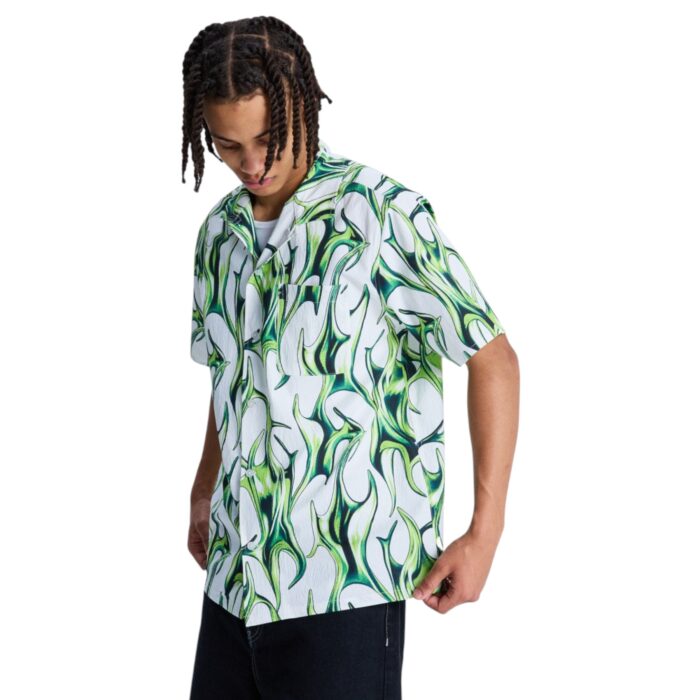 DC FULL ON RESORT SHIRT LIQUID FUEGO WHITE - Image 3