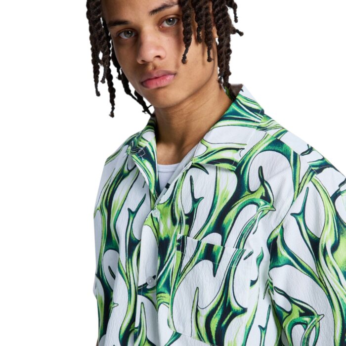 DC FULL ON RESORT SHIRT LIQUID FUEGO WHITE - Image 5