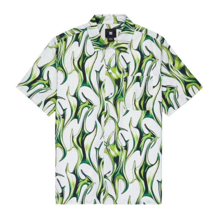 DC FULL ON RESORT SHIRT LIQUID FUEGO WHITE - Image 9