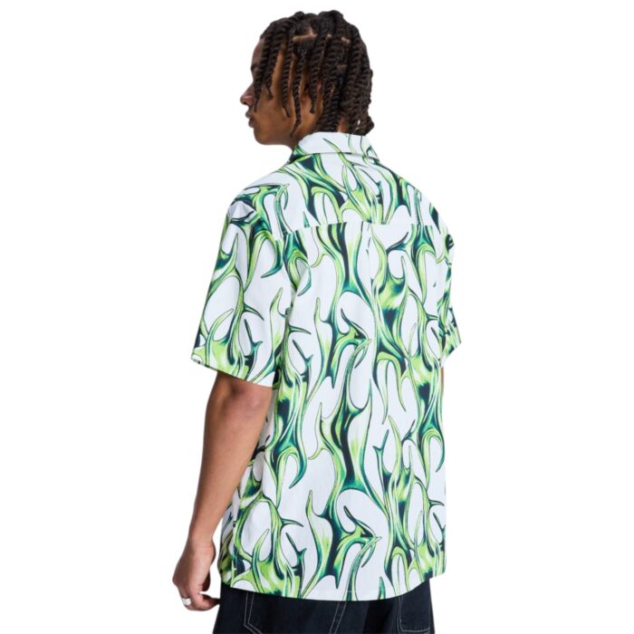 DC FULL ON RESORT SHIRT LIQUID FUEGO WHITE - Image 2