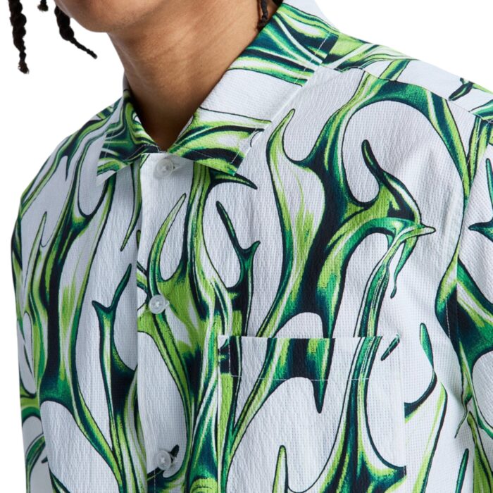 DC FULL ON RESORT SHIRT LIQUID FUEGO WHITE - Image 6