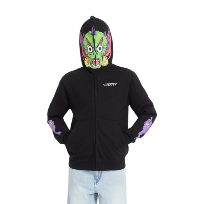 VOLCOM FA BEN SANAIR FULL ZIP HOODIE BLACK - Image 4