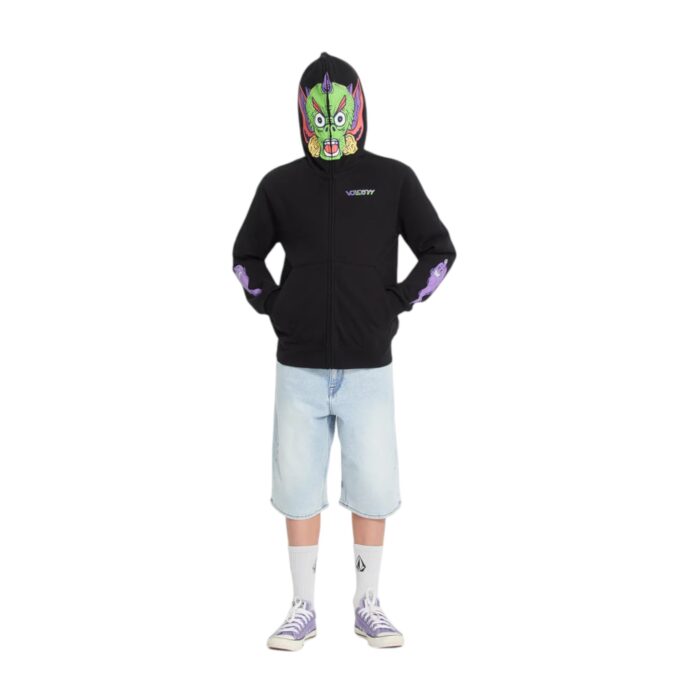VOLCOM FA BEN SANAIR FULL ZIP HOODIE BLACK - Image 8